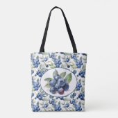 Prachtige blauwbes waterverf kunst tote bag (Achterkant)