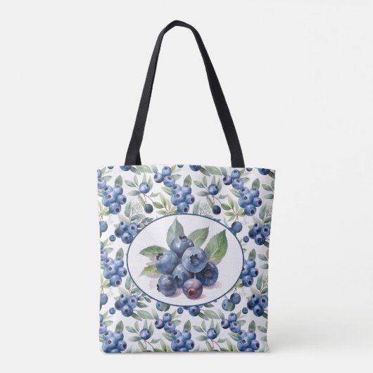 Prachtige blauwbes waterverf kunst tote bag (Achterkant)