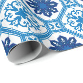 💙 prachtige blauwe Azulejos I-pakpapier Cadeaupapier (Rol Hoek)