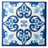 💙 prachtige blauwe Azulejos III XXL patroon Ceram Tegeltje (Voorkant)