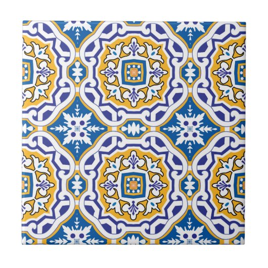 💙 prachtige blauwe Azulejos IV Klein decoratief Tegeltje (Voorkant)