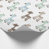 Prachtige blauwe Baby Giraffe Cadeaupapier (Hoek)