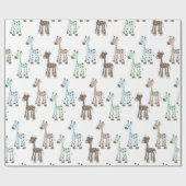 Prachtige blauwe Baby Giraffe Cadeaupapier (Vlak)