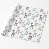Prachtige blauwe Baby Giraffe Cadeaupapier (Uitgerold)