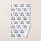 Prachtige blauwe Baby shower Elephants Nursery Bad Handdoek (Handdoek)