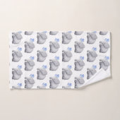 Prachtige blauwe Baby shower Elephants Nursery Bad Handdoek (Handdoek)