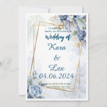 Prachtige Blauwe Bloemen met Gouden Accent Framing