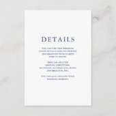 Prachtige blauwe bloemenbruiloft gastgegevens informatiekaartje (Voorkant)