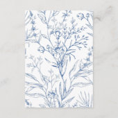Prachtige blauwe bloemenbruiloft gastgegevens informatiekaartje (Achterkant)