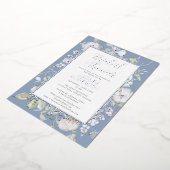 Prachtige, blauwe botanische Vrijgezellenfeest zil Folie Uitnodiging (Gedraaid)