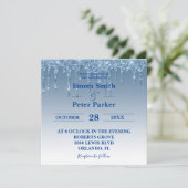 Prachtige blauwe druppelbruine weddenschap kaart (Staand voorkant)