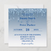 Prachtige blauwe druppelbruine weddenschap kaart (Voorkant)