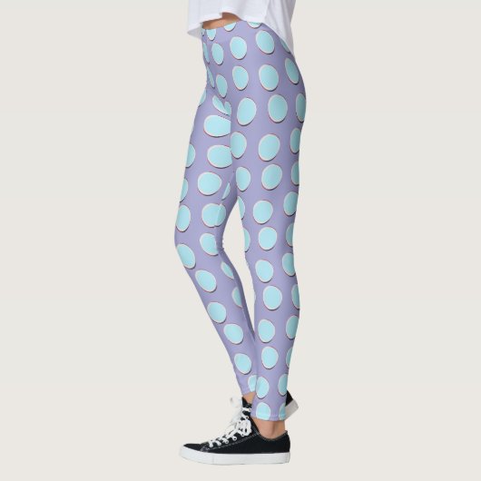 Prachtige blauwe en blauwe bel Polka Dot Pattern Leggings (Links)