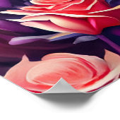 Prachtige Blauwe Eyed Luipaard met Rozen Schildere Poster (Hoek)