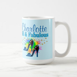 PRACHTIGE BLAUWE GEPERSONALISEERDE 50E VERJAARDAG KOFFIEMOK
