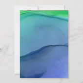 Prachtige blauwe groene Waterverf Wash Weddenschap Kaart (Achterkant)