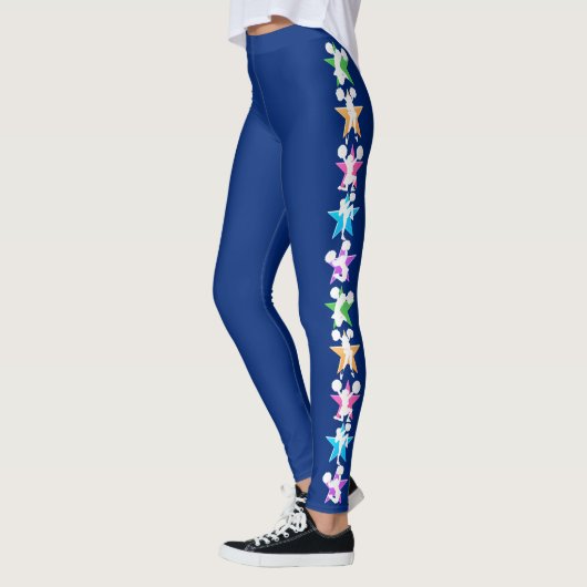 PRACHTIGE BLAUWE GYMNASTIEK CHEERLEADERENDE LEGGIN LEGGINGS (Links)