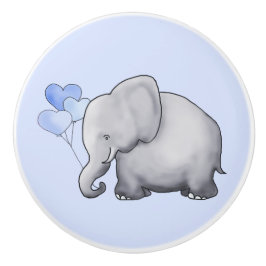 Prachtige blauwe harten Elephants Baby Boy Nursery Keramische Knop
