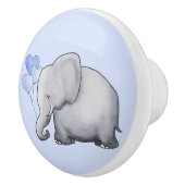 Prachtige blauwe harten Elephants Baby Boy Nursery Keramische Knop (Rechts)