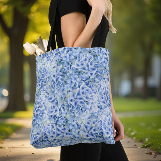 Prachtige blauwe hortensia's - bloemmotief tote bag