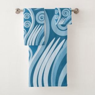 Prachtige blauwe kool voor schoorsteenbekkens bad handdoek