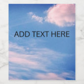 prachtige blauwe, lichtgekleurde hemel CUSTOMIZE Wijn Etiket (Enkel label)