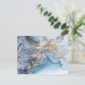Prachtige blauwe marmertextuur briefkaart (Staand voorkant)