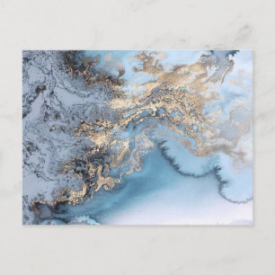 Prachtige blauwe marmertextuur briefkaart