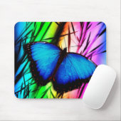 Prachtige Blauwe Morpho Vlinder Muismat (Met muis)