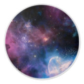 Prachtige Blauwe Paarse Ruimtesterren Galaxy Unive Keramische Knop (Voorkant)