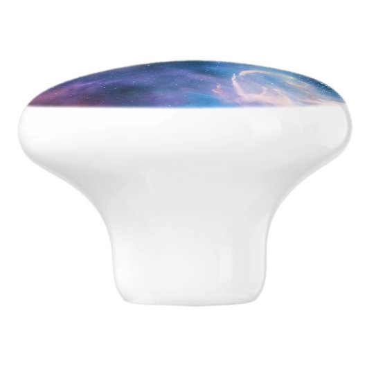 Prachtige Blauwe Paarse Ruimtesterren Galaxy Unive Keramische Knop (Zijkant)