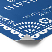 Prachtige blauwe papel Picado Weddenschap Poster (Hoek)