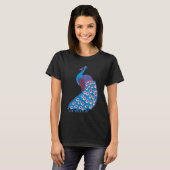 Prachtige blauwe pauw t-shirt (Voorkant volledig)
