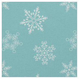 Prachtige blauwe sneeuwvlokken kerstpatroon stof