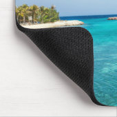 Prachtige Blauwe Tropische Beach met Thatched Huts Muismat (Hoek)