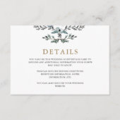 Prachtige blauwe twitteringbezoekerslijst informatiekaartje (Voorkant)