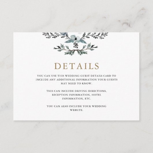 Prachtige blauwe twitteringbezoekerslijst informatiekaartje (Voorkant)