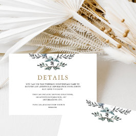 Prachtige blauwe twitteringbezoekerslijst informatiekaartje