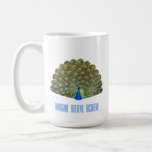Prachtige Blauwe Vogel Pauw Koffiemok (Links)