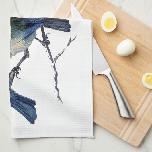 Prachtige blauwe vogeltjes op tak kunst - custom theedoek (Quarter Fold)