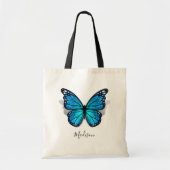 Prachtige blauwe Waterverf 3D-vlinder Tote Bag (Voorkant)
