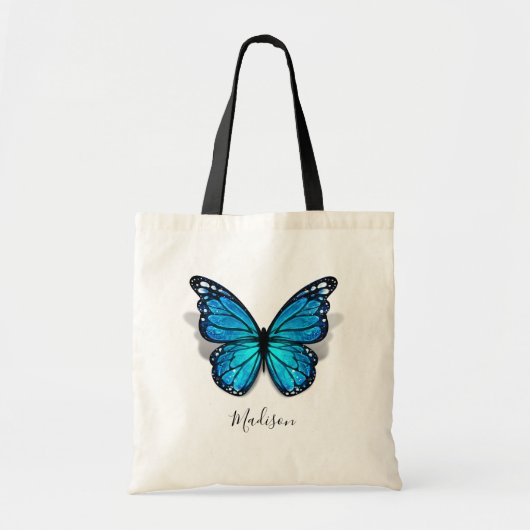 Prachtige blauwe Waterverf 3D-vlinder Tote Bag (Voorkant)