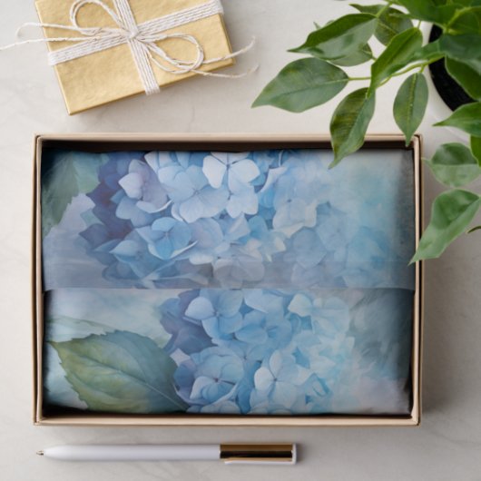 Prachtige Blauwe Waterverf Hydrangea Decoupage Tissuepapier (Geschenk)