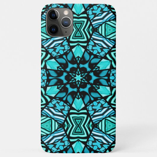 Prachtige Blauwgroen Aqua Turquoise Ethnic Mosaic Case-Mate iPhone Case (Achterkant)