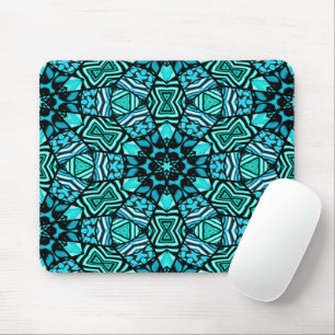 Prachtige Blauwgroen Aqua Turquoise Ethnic Mosaic Muismat