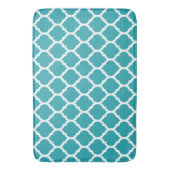 Prachtige Blauwgroen Blue Moroccan Quatrefoil Patt Badmat (Voorkant Verticaal)