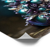 Prachtige Blauwgroen en paarse kerstboom Poster (Hoek)