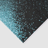 Prachtige Blauwgroen glitter op een zwarte achterg Tissuepapier (Detail)