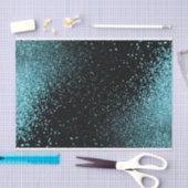 Prachtige Blauwgroen glitter op een zwarte achterg Tissuepapier (Craft)