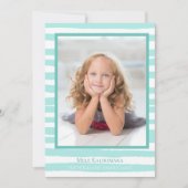 Prachtige Blauwgroen kerstkerst langs de kust Feestdagenkaart (Voorkant)